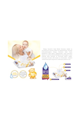Sleepy Islak Havlu Mendil 90 Yaprak Sensitive 36 Lı Set Plastik K
