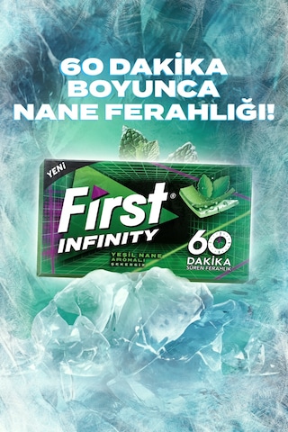 First Infinity 60 Dakika Yeşil Nane Aromalı Şekersiz Sakız 12'li