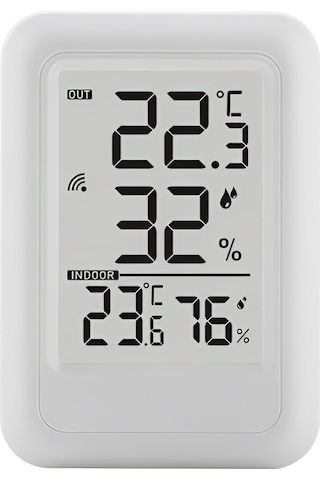 Vkemall Ts - Ft0403 İç Ve Dış Mekan Termohigrometresi, Bire Bir Kablosuz Dijital Ekranlı Ev Serası