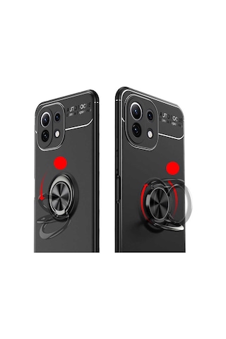 Xiaomi Mi 11 Lite Kılıf Zore Ravel Silikon Kapak Siyah-Mavi