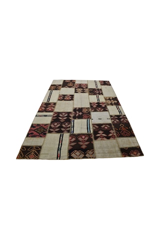 Zehra Abla Halı Yeni El Dokuma 7.5m2 Kırkyama Patchwork Kendirli Yün Kilim 6333