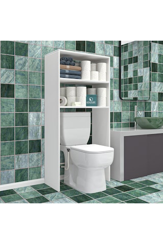 Kenzlife Klozet Banyo Dolabı Detoks Mat Beyaz 150 060 19 Arkalıksız Suntalam Duvara Monte Aparatlı Beyaz