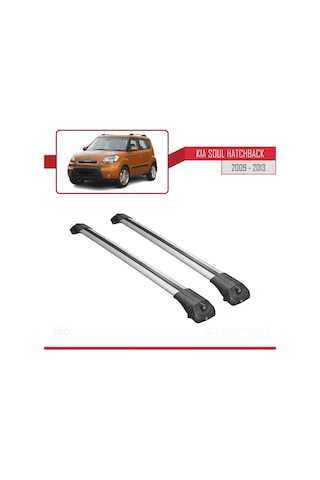 Kia Soul Hatchback 2009-2013 Arası İle Uyumlu Ace-1 Ara Atkı Tavan Barı Gri