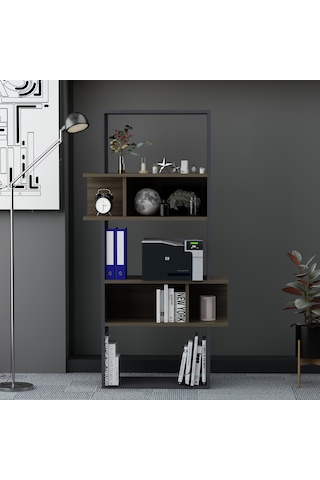 Lagomood İnfy Kitaplık Antrasit-ceviz