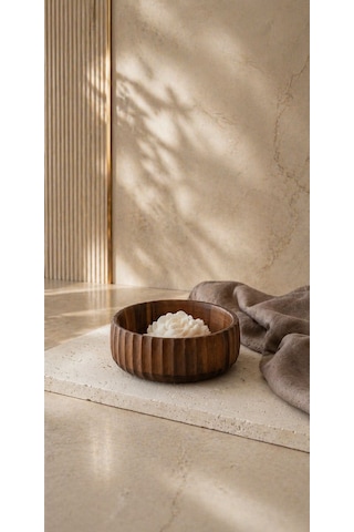 Akasya Curve Kase 15 Cm- Akasya Büyük Boy Kase- Mien Curve Case 15 Cm Kahve Tonları