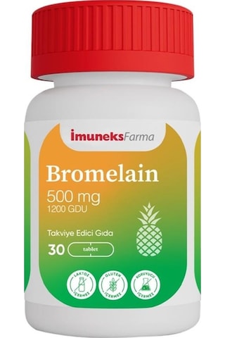Imuneks Farma Bromelain 500 Mg Takviye Edici Gıda 30 Tablet