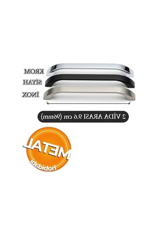 Siyah Metal Mutfak Dolap Kulpları, 96 Mm Boyut 155 x 230 MM (Büyük Boy)
