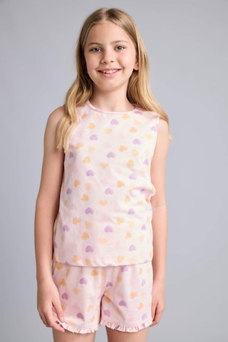 Defacto Regular Fıt Elastik Bel 2li Kalpli Açık Pembe Pijama Takımı Kız Çocuk I0406a826hspn638 Pembe-pn638