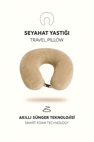 Armegeda Fransız Kadife Seyahat Yastıgı Nar Kırmızısı Yastık Bej