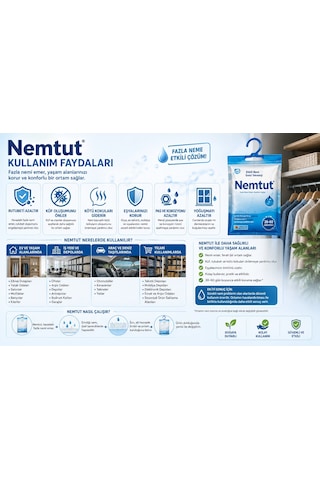 Nem Tutucu Alıcı Rutubet Giderici Önleyici Korozyon Önleyici Koku Giderici 2 Kg (2 Kutu - 4 Paket)