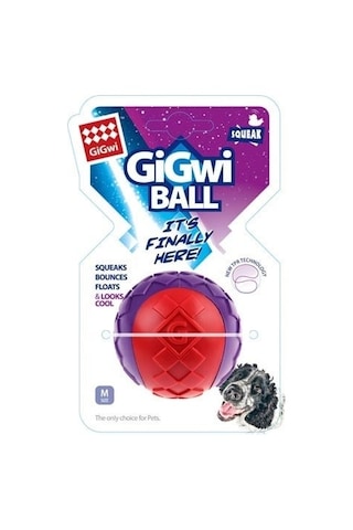 Gigwi Ball Sesli Sert Top Köpek Oyuncağı- Kırmızı Mor M