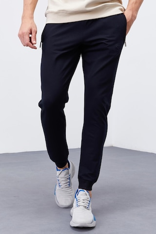 Tommy Life Lacivert Fermuar Cepli Dar Kalıp Jogger Erkek Eşofman Alt - 84343 Lacivert