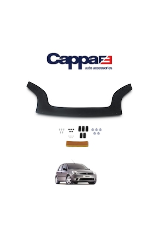Ford Fiesta Ön Kaput Koruyucu Rüzgarlık 4mm Akrilik Abs Piano Black 2002-2008