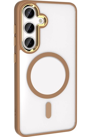 Galaxy Uyumlu S25 Plus Kılıf M-safe Şarj Özellikli Zore Krom M-safe Silikon Kapak