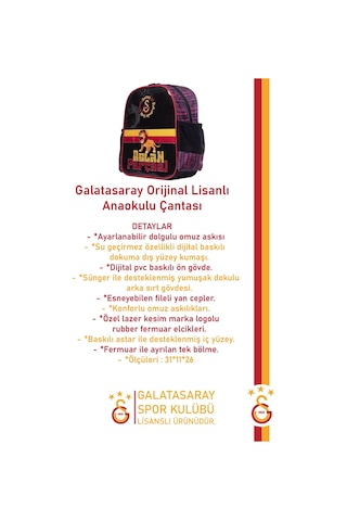 Fenerium Galatasaray Lisanslı Spor Çocuk Sırt Çantası Gs Aslan Parçası Çanta Çok Renkli