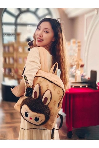 Aubyhe Krem Renkli Plüş Oyuncak Çantası - Çocuklar İçin Stylish Sırt Çantası Bej