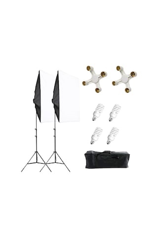 Deyatech 4 Duylu 50 x 70 CM Video ve Fotoğraf 2'li Softbox Seti + 8 x Lamba