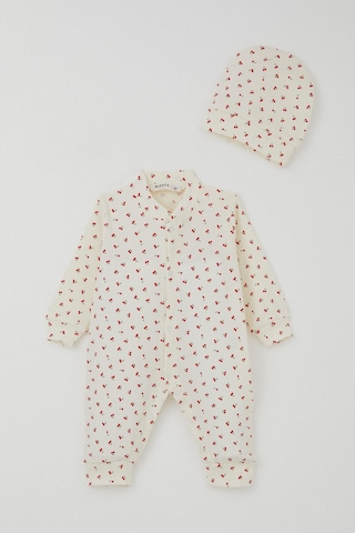 Breeze Kız Bebek Tulum Kiraz Bahçesi 0-6 Ay, Krem Krem