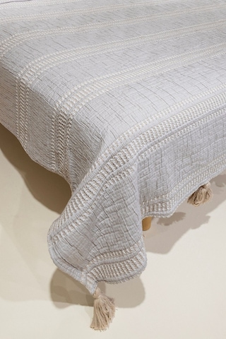 Koza Home Assos Bej Taş Yıkama Çift Kişilik Yatak Örtüsü 230x250 5036 Bej