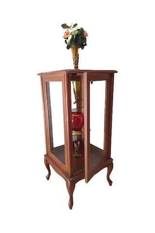 Bengimobilya Gümüşlük Kare Model 98 Cm Parlak Ceviz Boya Kayın Lükens Aslan Ay