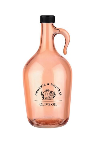 Selka Home - Mary 1500 Ml Desenli Cam Galon Yağdanlık