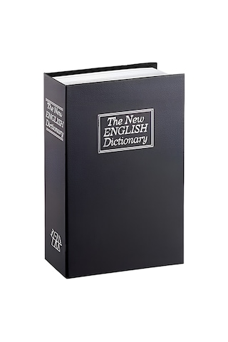 Siyah - Kitap Şeklinde Gizli Kasa Kumbara Kitap Kasa Kumbara Kilitli Kasa Kumbara