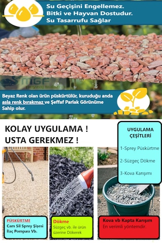 Mgf 0,5 Litre. Taş, Çakıl, Kabuk Bağlayıcı Sabitleyici Yapıştırıcı Taş Reçinesi 0,5 Litre