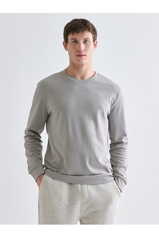 LC Waikiki Lc Waıkıkı Gri Bisiklet Yaka Uzun Kollu Erkek Sweatshirt