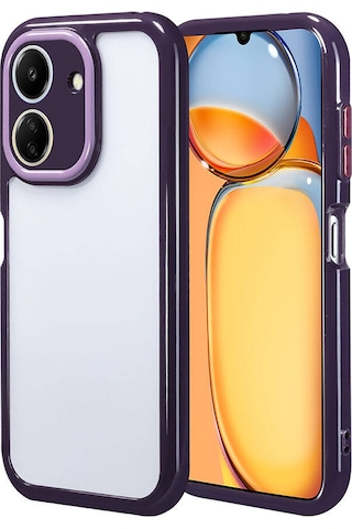 Zore Xiaomi Redmi 13c Kılıf Kamera Korumalı Renkli Kenar Ve Çerçeve Tasarımlı Msra Vitamin Kapak-derin Mo Derin Mor