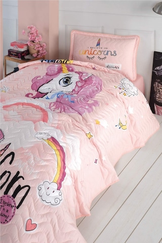 Clasy %100 Pamuk Pink Dreams V1 Tek Kişilik Yatak Örtüsü Pembe