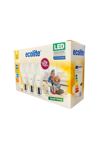 Ecolite 12w Led Ampul 3'lü Paket 1521 Lümen, 100w Eşdeğer, E27 Duy, 3000k Sarı Işık, Opal Cam,%88 Sku: Smg8690010167736 Açık Kahverengi