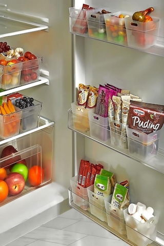 Flora 6 Adet Buzdolabı Kapak Raf Düzenleyici, Mutfak Banyo Çekmece İçi Mini Organizer Kutu 6 Lu Set Şeffaf