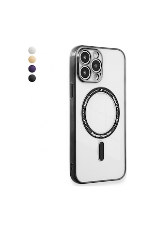 İphone 14 Pro Max Kılıf Magsafe Özellikli Gold Seri Lazer Silikon Kapak