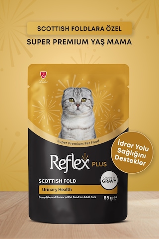 Reflex Plus Scottish Fold Yetişkin Kedi Pouch Mama 85gr X 12 Adet