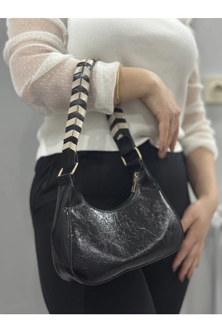Biçomi Kraş Siyah Cilt Çanta Siyah