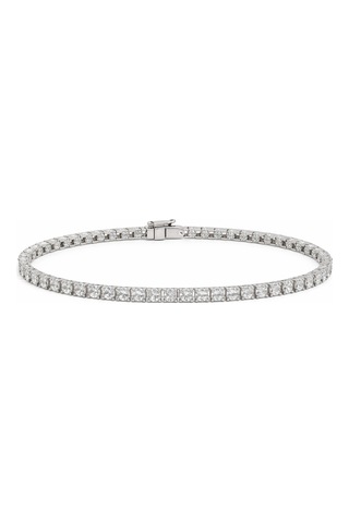 925 Ayar Gümüş Zirkon Taşlı Su Yolu Kadın Bileklik Rodyum Kaplama 18 Cm Özel Gün Hediyesi Gümüş - 819655736 Gümüş