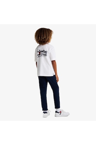 Tommy Hilfiger Tommy Jeans Flag Fresh Çocuk Beyaz Polo Kb0kb09595 Beyaz