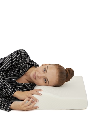 Simple The Pillow 57 Cm Boyun Yastığı Ortopedik Yastık Düzleşme Ve Boyun İçin Destekli Yastık Beyaz