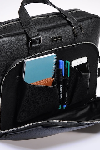 Unisex Laptop Çantası 15.6" Inç Deri Evrak Bölmeli Siyah