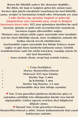 3 Top Dorika Şans & Sevgili Bilekliği 925 Ayar Gümüş Kırmızı İpli Gold