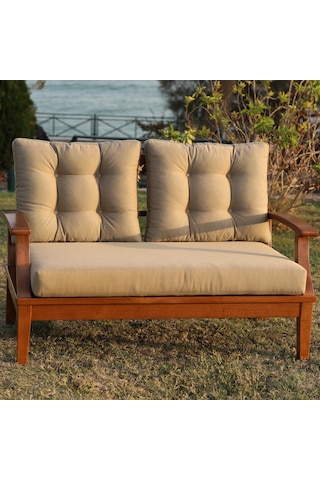 Çengelköy Ikili Ahşap Koltuk - Evinizde, Bahçenizde (Minderli)