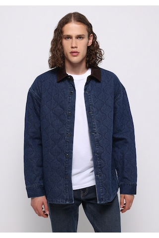 Colins Oversize Fit Fermuarlı Astarsız Erkek Koyu Mavi Ceket Cl1076143 Q1.v1 Dn44496 Denim