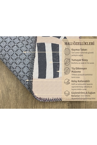 Turkıshrug Kıngdom Neşeli Kedi Figürlü Çocuk Odası Halısı, Renkli, Kaymaz Ve Yumuşak Çok Renkli
