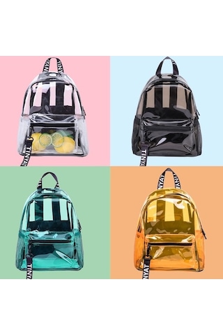Tongxida Tınyat T9051 Kadın Jöle Çanta Su Geçirmez Pvc Şeffaf Sırt Çantası/ Şeffaf