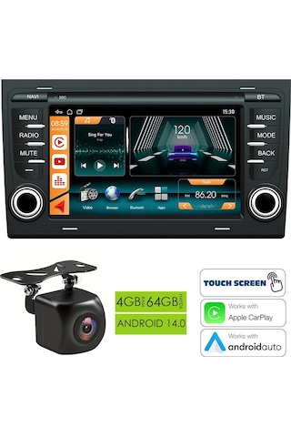 Fimex Nav-9905 Tablet Multimedya Android 7 İnç 4+64gb 4 Çekirdek Audi A4 2004-2007 7"