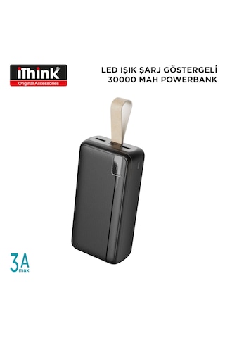 Powerbank 30000 Led Işık Göstergeli Şarj Cihazı Pb-610 Siyah