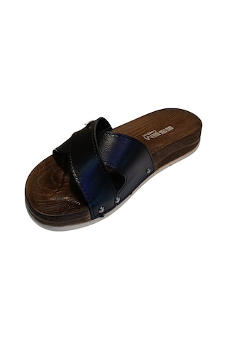 Esem 0309 Z 0001 Kadın Comfort Terlik Siyah Bej