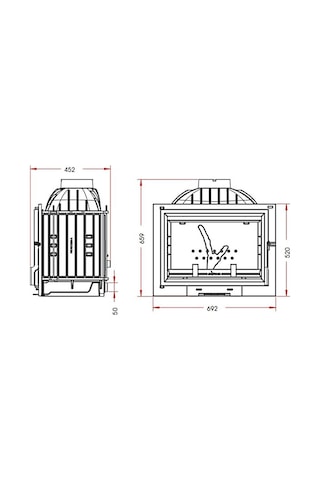 Invicta 700 Philos Standart Şömine Haznesi 14 Kw Döküm Hazne