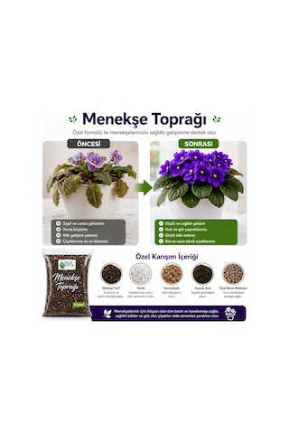 Menekşe Toprağı Afrika Menekşesi Saksı Çiçeği Yetiştirme Karışımı 5 Litre 5 L