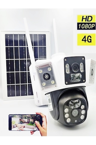 3037- Full Hd Solar Güneş Enerjili Kamera - 4g Sim Kartlı Solar